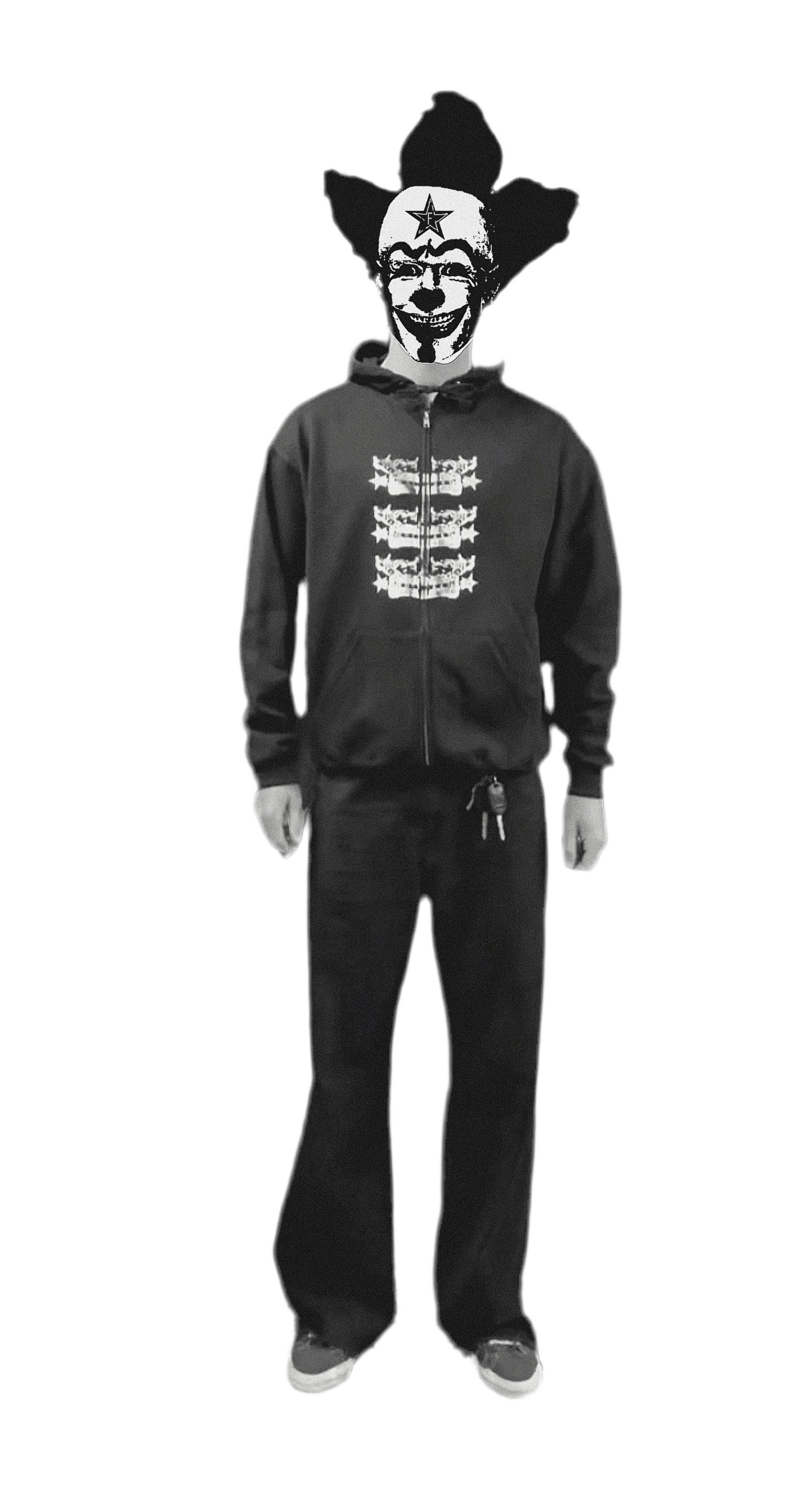 Fractional symmetry zip up hoodie