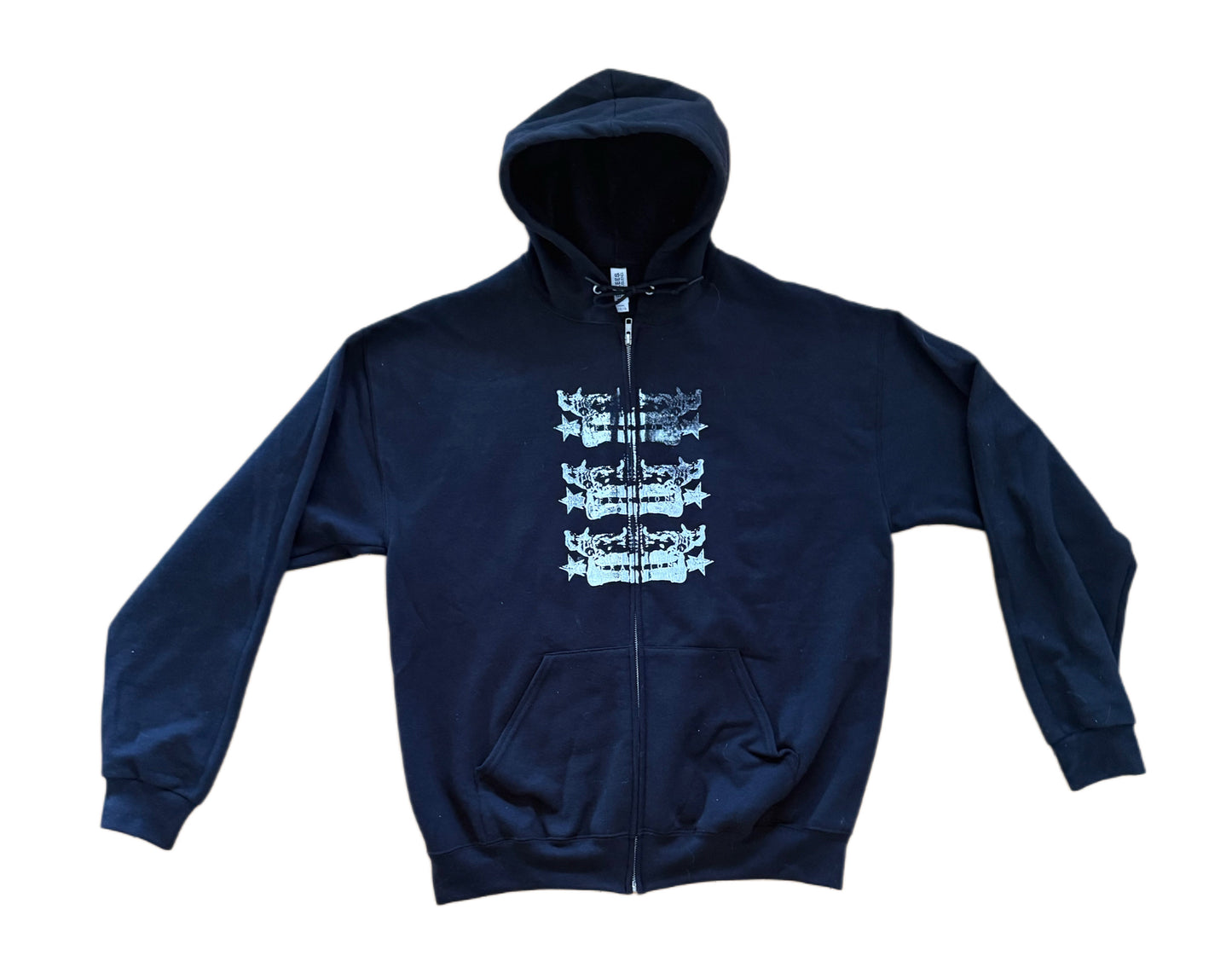 Fractional symmetry zip up hoodie